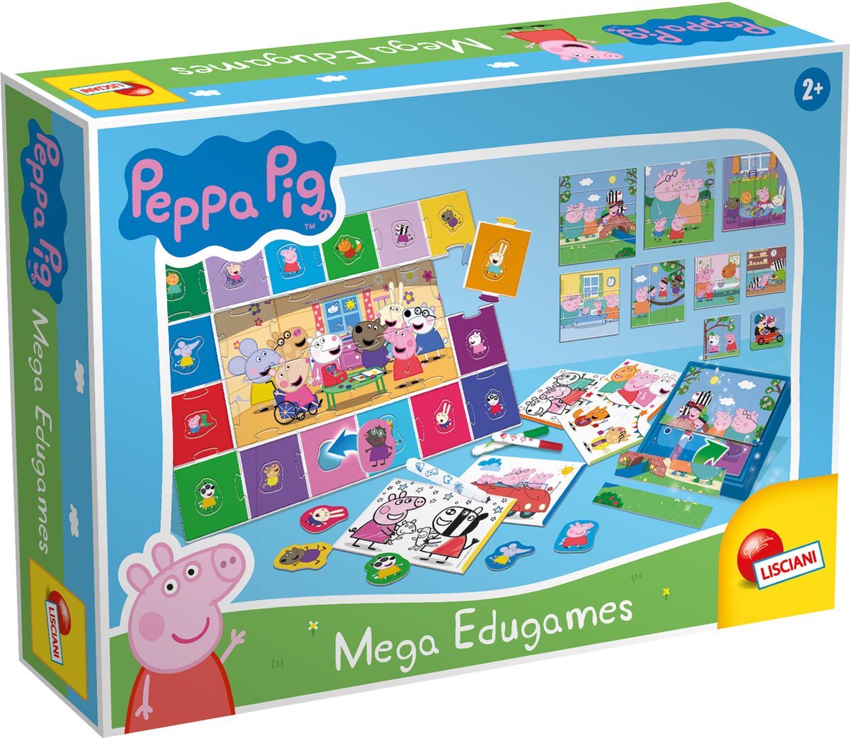 Lisciani PEPPA PIG Educatieve set. Puzzelen, bouwen en tekenen