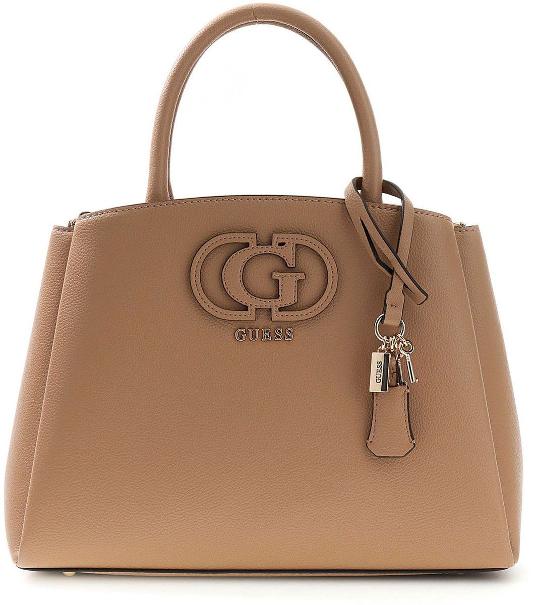 GUESS Isola 3 Compartment Satchel Beige Taupe Handtas