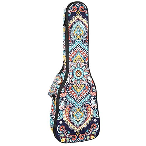 Mersov Tenor Ukulele Gigbag Waterdichte Ukelele Case Gewatteerde Rugzak, Geweldig voor Sopraan Concert (21/23/24") Bohemen Bloem Geometrie