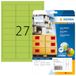 HERMA 5143 neon etiketten A4 (63,5 x 29,6 mm, 20 vellen, papier, mat) zelfklevend, bedrukbaar, permanent klevende gekleurde etiketten, 540 etiketten voor printer, neon groen