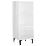 vidaXL Dressoir, hoogglans wit, 34,5 x 32,5 x 90 cm, houtvezel