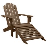 Chaise de jardin avec repose-pieds bois marron