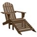 Chaise de jardin avec repose-pieds bois marron