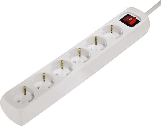 Hama Technics 6-Way Schuko Multi-socket Adapter - 1.4 m - White