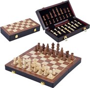 Longfield WOODEN CHESS GAME FOLDABLE ASHWOOD