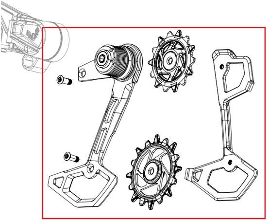 Sram Achterderailleur Sram X0 T-type Eagle Axs