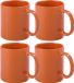 Merkloos / Sans marque Bellatio Design Koffie mokken/bekers - 6x - keramiek - glans - met oor - oranje - 370 ml