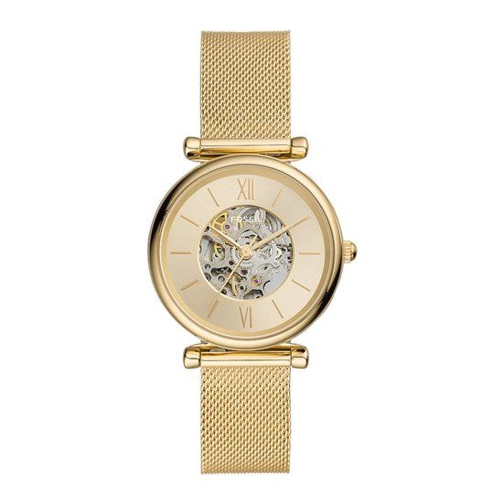 Fossil Carlie ME3250 Horloge - Goudkleurig - Ø 35 mm - Staal - Dames