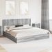 Maison Exclusive Lit exclusif - Structure de lit avec espace de rangement et tête de lit, 2 pièces, finition Sonoma gris