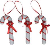 Gerimport Kersthangers/Kerstornamenten Zuurstokken - 3x - Kunststof - 12 cm