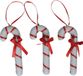 Gerimport Christmas baubles Candy canes - 3x - Plastique - 12 cm