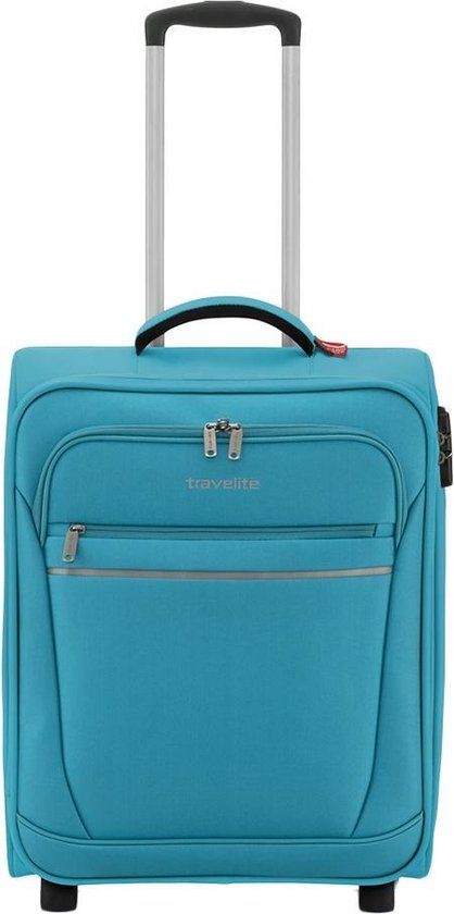 Travelite Cabin 2 Wheel Trolley - Turquoise - Soft Case - Hand Luggage