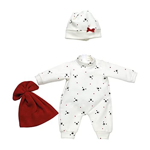 llorens Poppenkleding voor poppen van 35-38 cm, pyjamaset met muts en knuffeldoek, poppenaccessoires