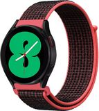 By Qubix - Sport Loop Nylon Bandje voor Garmin Vivoactive 4 / 4L - Roze/Zwart - 22mm