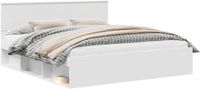 vidaXL Bedframe met hoofdeinde Wit 200 x 200 cm Bewerkt hout