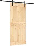 vidaXL Schuifdeur 90 x 210 cm, massief beuken (onbehandeld)