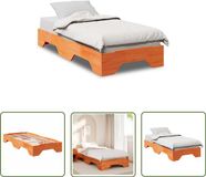 vidaXL Bedframe - Stapele Bed - Bedframe zonder matras stapelbaar wasbruin 80x200 cm hout