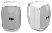 Audibax Ovo 4 White - HiFi passieve luidspreker - luidspreker IP65 - paar luidsprekers met 20 W continue luidsprekers, 100 V online vermogen, wandhouder inbegrepen, luidspreker met 10,2 cm (4 inch) woofer