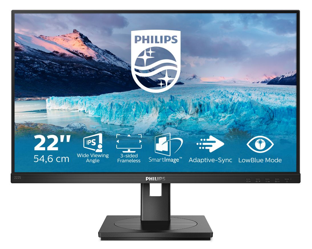 Philips 222S1AE - 21.5" Full HD Monitor - IPS, 75Hz, HDMI, DisplayPort