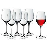 WMF Easy Plus rode wijnglazen, 6-delig, 450 ml, kristalglas, vaatwasmachinebestendig, transparant