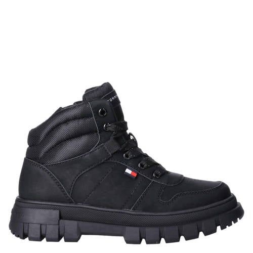 Tommy Hilfiger veterschoenen met profielzool - zwart