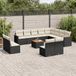 Maison Exclusive - Ensemble de jardin, composé de 13 pièces, avec coussins, noir, en polyrotin