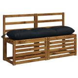 vidaXL Bankkussen VIANEN 100% Polyester Donkerblauw 120 x 30 x 12 cm