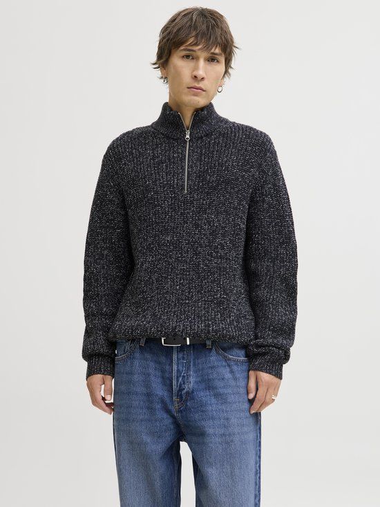 JACK&JONES JORBLEECKER KNIT HALF ZIP BF Heren Gebreide trui Sky Captain S