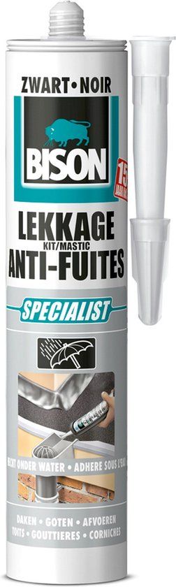 Bison Lekkagekit zwart Koker 300 ml - Elastische afdichtingskit