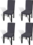 vidaXL Stoelhoezen 4 stuks stretch recht antracietkleurig