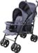 Landau double, poussette canne pour frères et sœurs. Siège avant : 6-36 mois (max. 15 kg), Siège arrière : 0-36 mois (max. 15 kg). Entièrement inclinable à plat