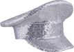 Funny Fashion Verkleed kapiteinspet met pailletten - zilver - glitter