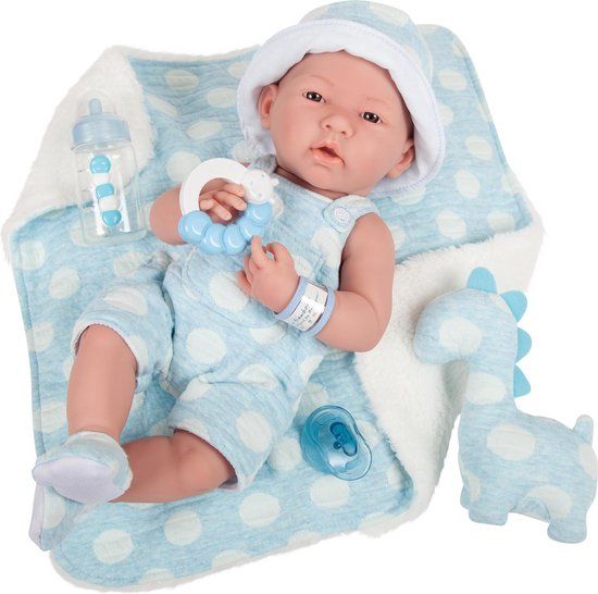 JC TOYS La Newborn Babypop - 38 cm - Jongen - Inclusief Accessoires