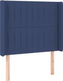 vidaXL Hoofdbord met randen 103x16x118/128 cm stof blauw