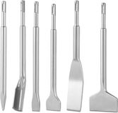 VEVOR SDS Plus Beitelset, 6-Delig, voor Roterende Hameraccessoires, Inclusief Puntbeitels, Platte Beitels en Holle Beitels, Hittebehandeld 40Cr Gelegeerd Staal, Scherpe Snijkant voor Sloopwerk, Beton- en Metselwerk