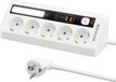 Multiprise de table avec 5 prises et 4 ports USB - Protection contre les surtensions avec lumière LED - Maison (Blanc)