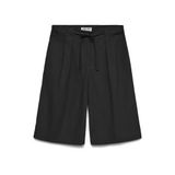 AWARE short taille haute jambes larges décontracté avec plis - noir