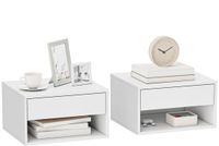 Homcom Table de chevet aggloméré 37x32x21cm Blanc
