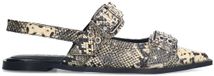 Sacha Dames Snake Buckle Slingbacks Maat 39 Grijs Leer