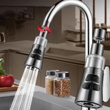 Merkloos / Sans marque NCD E-Commerce Handel GmbH Waterfilter voor de keukenkraan, draaibaar. Ondersteunt drie waterniveau-instellingen en kan 360° draaien, geschikt voor gezinskeukens en wastafels in appartementen — grijs.