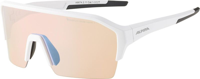Alpina Ram HR HVLM+ Glasses - white matt/blue mirror