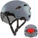 GOOFF Pilot Casque 3-en-1 pour Scooter avec Éclairage et Visière - Casque Vélo Speed Pedelec pour Adultes - NTA 8776 - Casque Scooter avec Lumière LED - Homologué pour Plaque d'Immatriculation Bleue et Vélo Électrique - Femmes et Hommes - L - Gris Mat