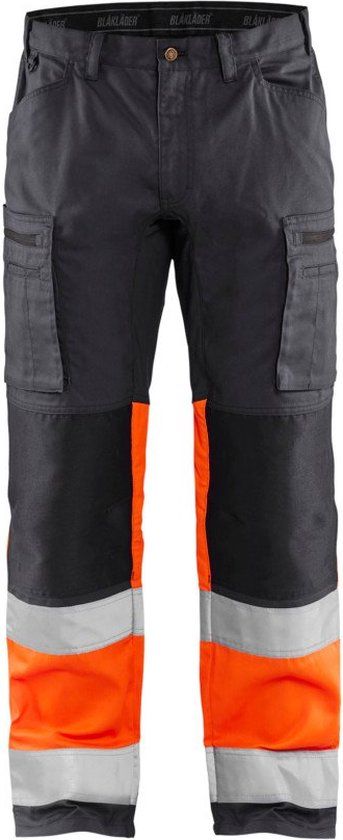Blåkläder Werkbroek met stretch High Vis 1551-1811 - Medium Grijs/ High Vis Oranje - Maat 48