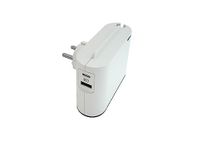 Legrand 694593, 2P-adapter, 2 zijdelingse stekkers/stopcontacten, USB type A en C, stekkerdoos, afwerking wit/donkergrijs