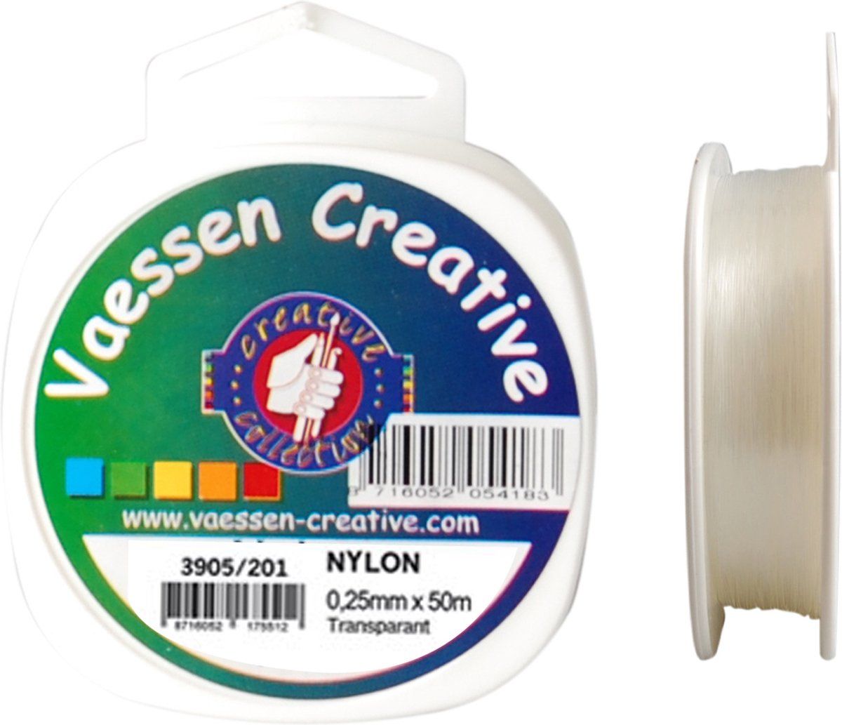 Vaessen Creative Nylon Koord 0,25mm 50m Transparant