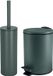 Spirella Badkamer/toilet accessoires set - WC-borstel en pedaalemmer 3L - metaal - donkergroen