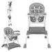 StarTech 3-in-1 baby hoogstoel - Opvouwbare hoogstoel E500 - Draagbaar - Bekleed - Voor eten en spelen - Dubbellaags tafelblad - Speelgoedhouder - Grijs