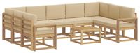 vidaXL Buiten bank set 10 st Wit en Beige Polyester