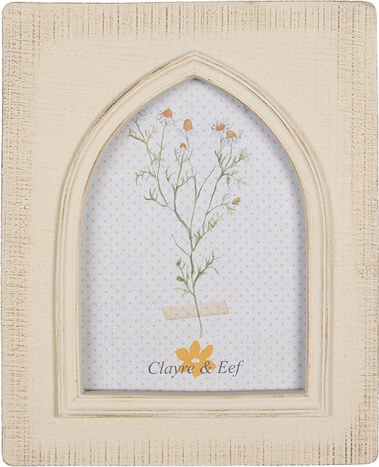 Clayre & Eef Fotolijst 13x18 cm Beige Kunststof Glas Rechthoek Fotokader