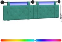 vidaXL Hangend hoofdbord Met LED-verlichting Turquoise Fluweel